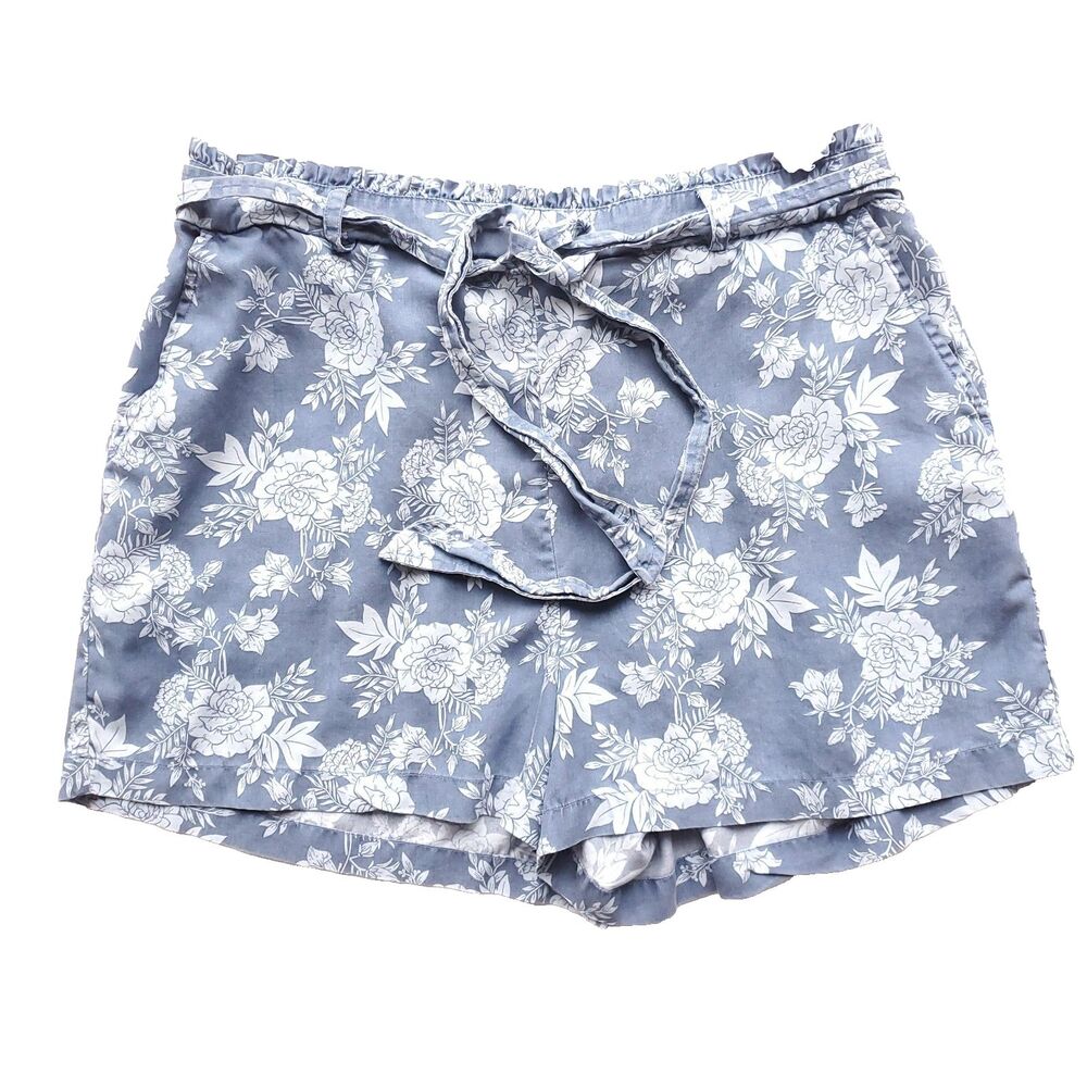 LC Lauren Conrad Floral Pull On Shorts XL Tropical Beach Resort Coastal Lyocell